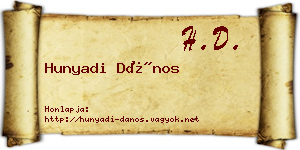 Hunyadi Dános névjegykártya